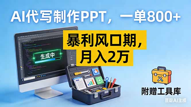 AI代写制作PPT，一单800+， 暴利风口期，月入2万【附工具】-琴书聊项目