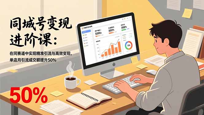 同城号变现进阶课：在同城赛道中实现精准引流与高效变现，单店月引流成交额提升50%-琴书聊项目