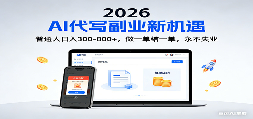2026 副业首选！AI 代写日入 300-800，普通人0门槛，做一单结一单！-琴书聊项目