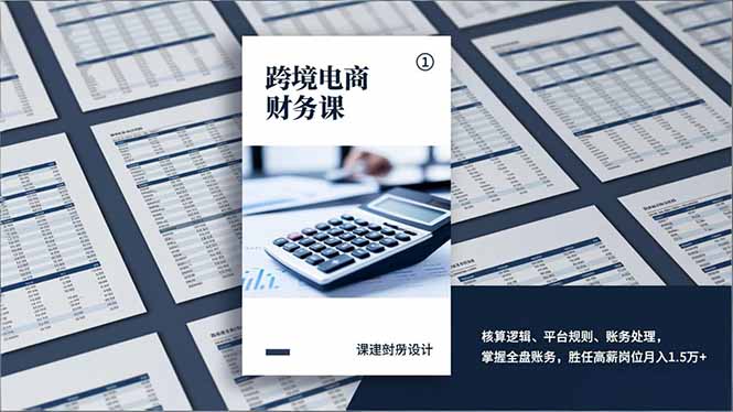 跨境电商财务课，核算逻辑、平台规则、账务处理，掌握全盘账务，胜任高薪岗位月入1.5万+-琴书聊项目