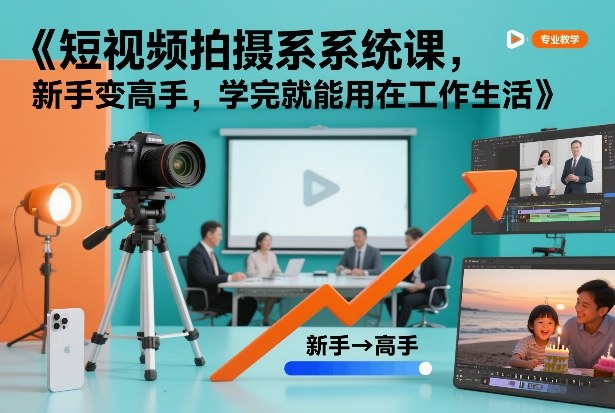 短视频拍摄系统课，新手变高手，学完就能用在工作生活-琴书聊项目