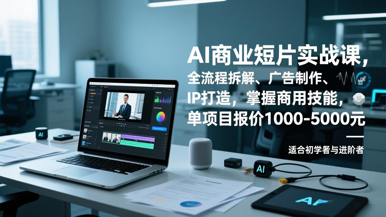 AI商业短片实战课，全流程拆解、广告制作、IP打造，掌握商用技能，单项目报价1000-5000元-琴书聊项目