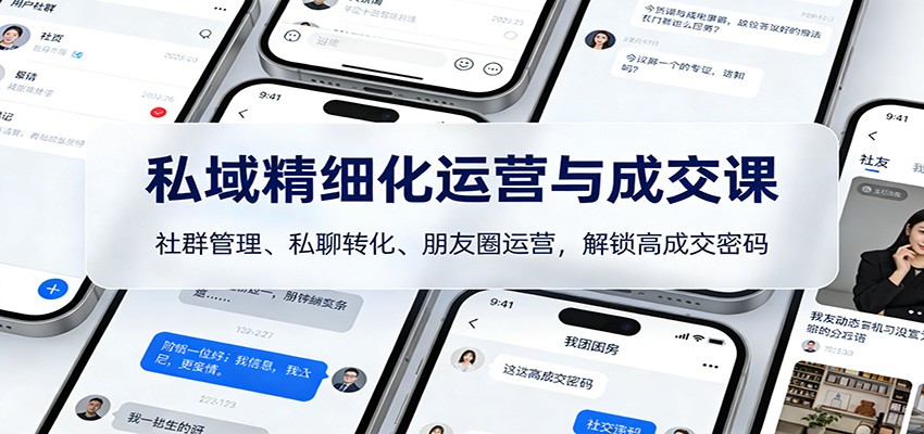 私域精细化运营与成交课：社群管理、私聊转化、朋友圈运营，解锁高成交密码-琴书聊项目