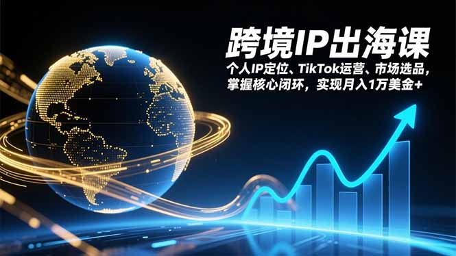 跨境IP出海课，个人IP定位、TikTok运营、市场选品，掌握核心闭环，实现月入1万美金+-琴书聊项目