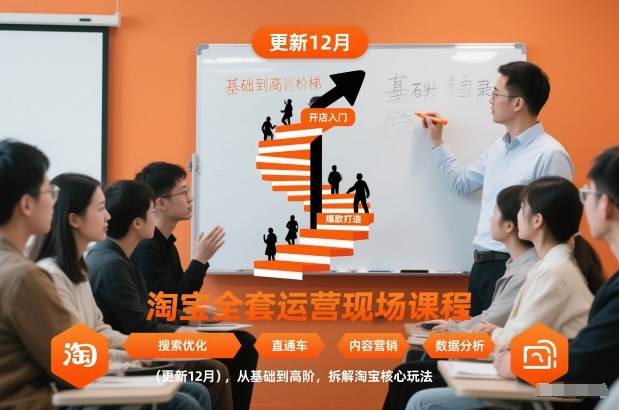 淘宝全套运营现场课程(更新26年1月)，从基础到高阶，拆解淘宝核心玩法-琴书聊项目
