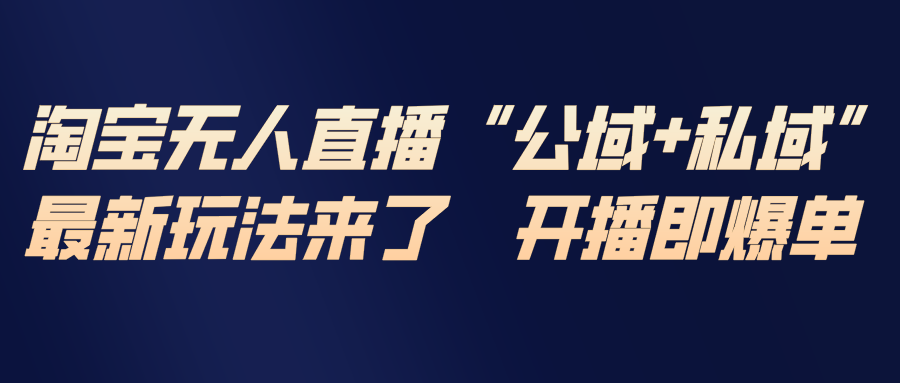 淘宝无人直播最新玩法，包含私域和公域两种玩法-琴书聊项目