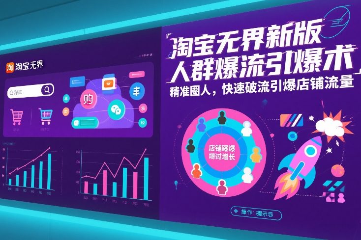 淘宝无界新版人群爆流引爆术，精准圈人，快速破流引爆店铺流量-琴书聊项目