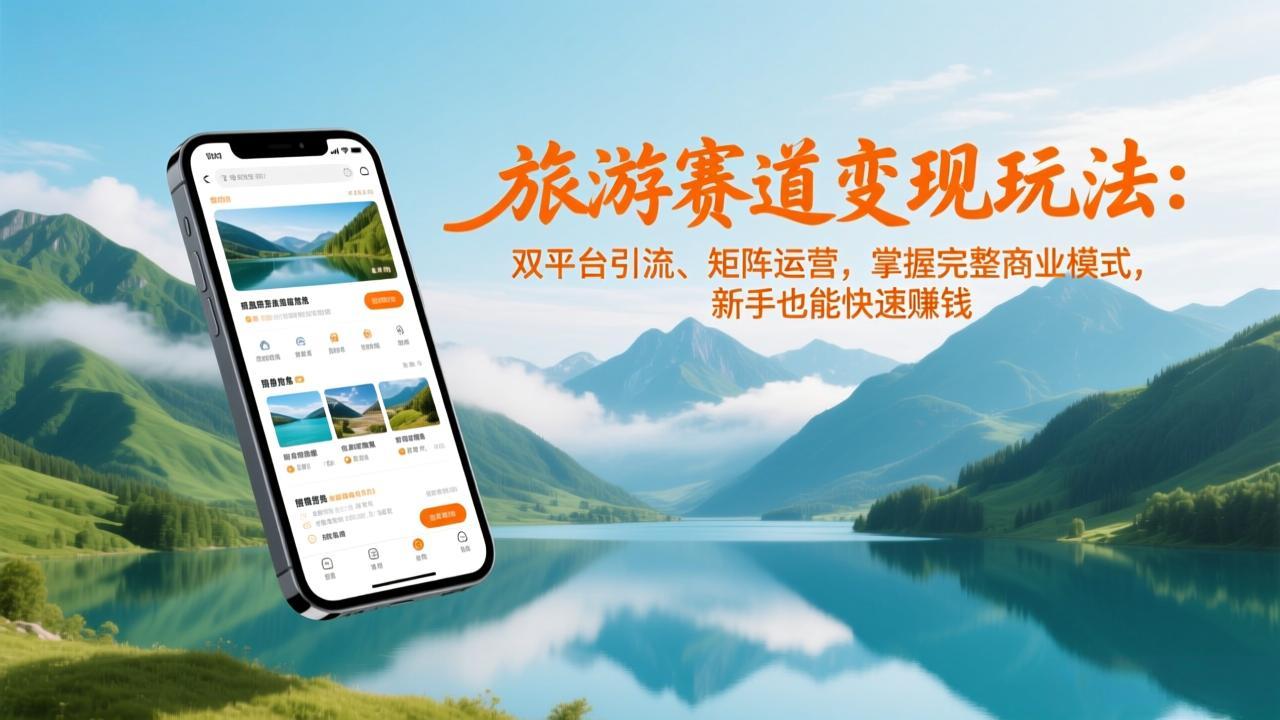 旅游赛道变现玩法：双平台引流、矩阵运营，掌握完整商业模式，新手也能快速赚钱-琴书聊项目