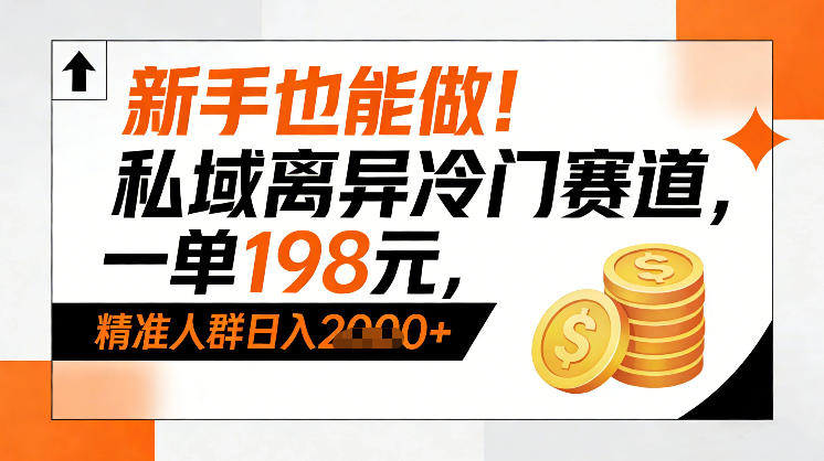 新手也能做！私域离异冷门赛道，一单198，精准人群日入1k+-琴书聊项目