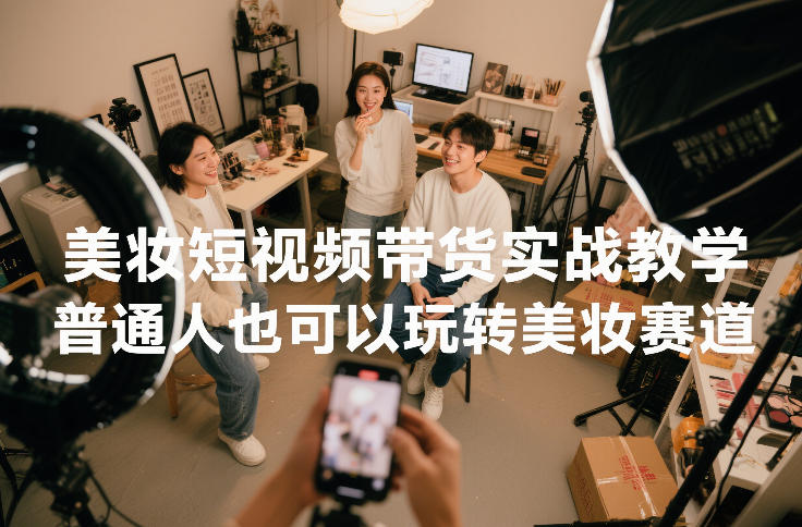 美妆短视频带货实战教学，普通人也可以玩转美妆赛道-琴书聊项目