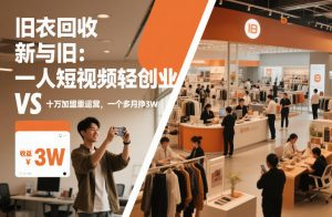 旧衣回收“新”与“旧”：一人短视频轻创业，VS十万加盟重运营，一个多月挣3W【揭秘】-琴书聊项目