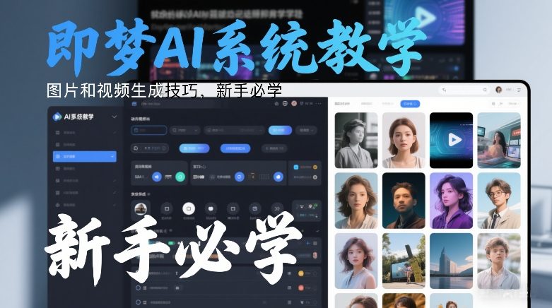 即梦AI系统教学，图片和视频生成技巧，新手必学-琴书聊项目