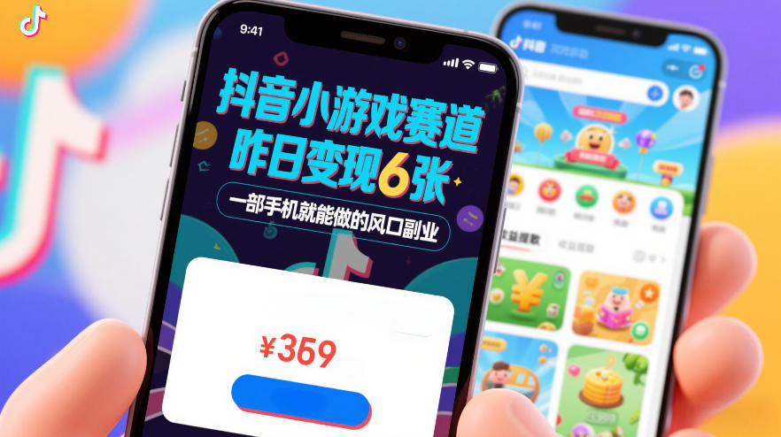 抖音小游戏赛道，昨日变现600+，零基础一部手机就能做的风口副业【揭秘】-琴书聊项目