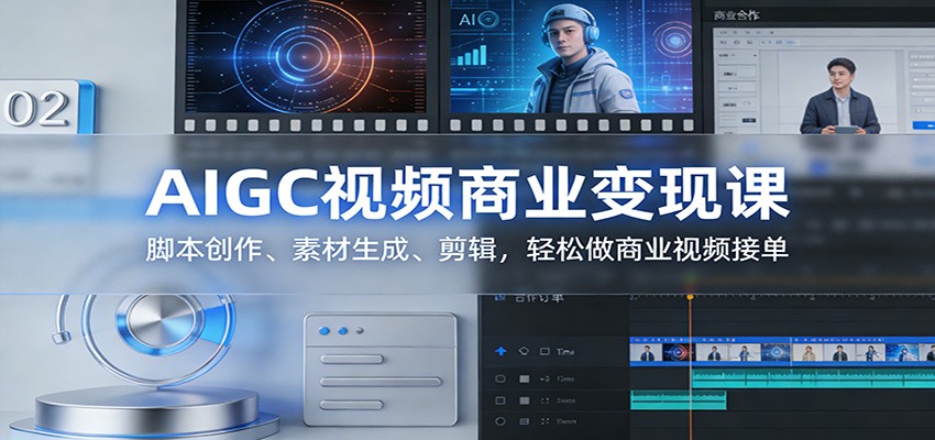 AIGC视频商业变现课：脚本创作、素材生成、剪辑，轻松做商业视频接单-琴书聊项目
