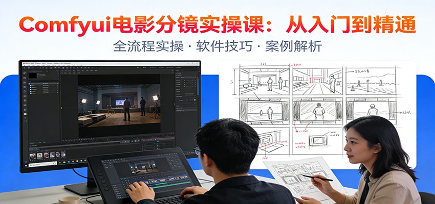 ComfyUI电影分镜实操课：分镜一致性，全流程AI视频制作，零基础也能做专业分镜-琴书聊项目