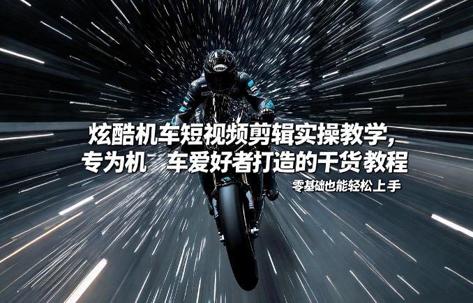 炫酷机车短视频剪辑实操教学，专为机车爱好者打造的干货教程，零基础也能轻松上手-琴书聊项目