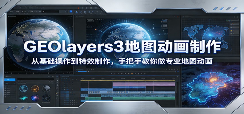 GEOlayers3地图动画制作：从基础操作到特效制作，手把手教你做专业地图动画-琴书聊项目