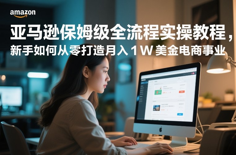 亚马逊保姆级全流程实操教程，新手如何从零打造月入1W美金电商事业-琴书聊项目