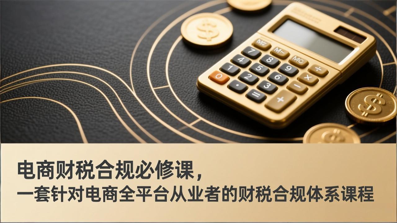 电商财税合规必修课，是一套针对电商全平台从业者的财税合规体系课程-琴书聊项目