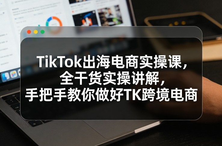 TikTok出海电商实操课，全干货实操讲解，手把手教你做好TK跨境电商-琴书聊项目