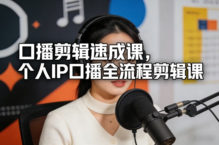 口播剪辑速成课，个人IP口播全流程剪辑课-琴书聊项目