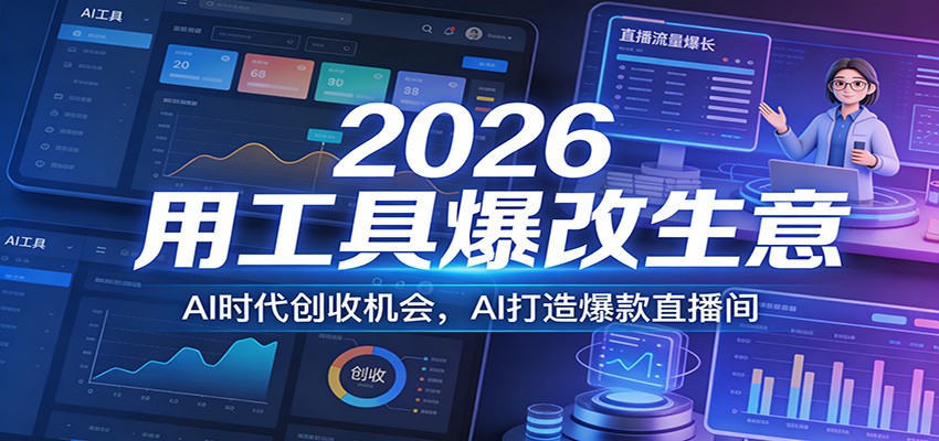 2026用工具爆改生意，AI时代创收机会，AI打造爆款直播间-琴书聊项目
