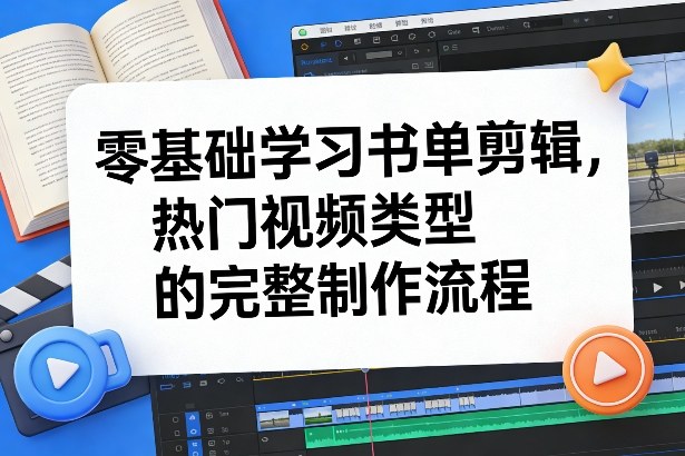 零基础学习书单剪辑，热门视频类型的完整制作流程(更新2026)-琴书聊项目