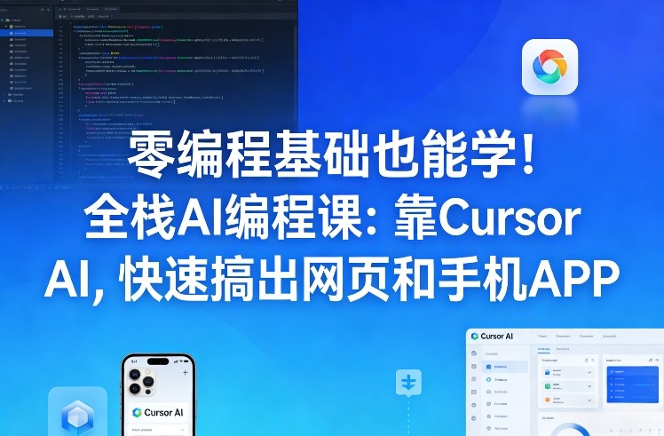 零编程基础也能学！全栈AI编程课：靠Cursor AI，快速搞出网页和手机APP-琴书聊项目