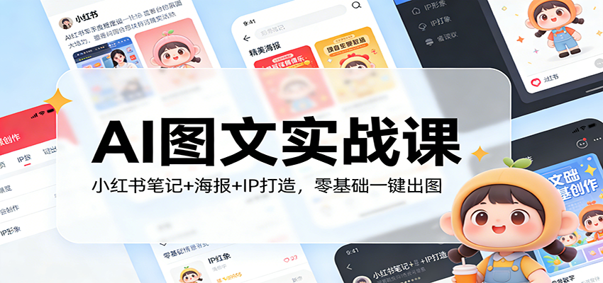 AI图文实战课：小红书笔记+海报+IP打造，零基础一键出图-琴书聊项目