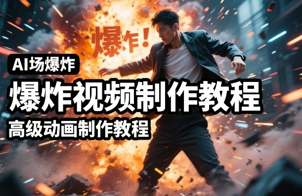 AI场景爆炸视频制作教程，利用人物实拍视频制作出高级的动画特效-琴书聊项目