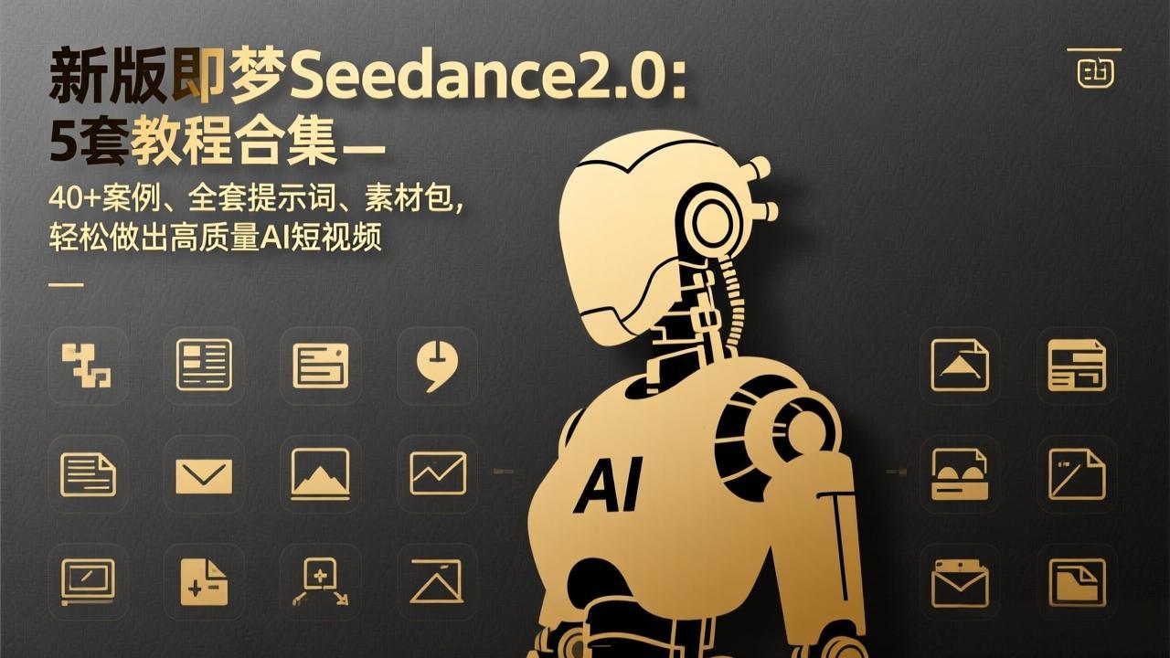 新版即梦Seedance2.0：5套教程合集，40+案例、全套提示词、素材包，轻松做出高质量AI短视频-琴书聊项目