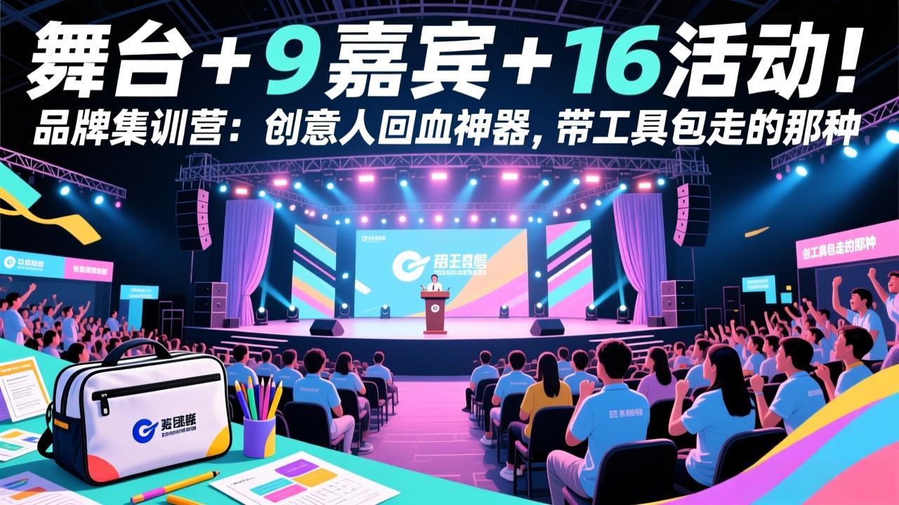 舞台 + 9 嘉宾 + 16 活动！品牌集训营：创意人回血神器，带工具包走的那种-琴书聊项目