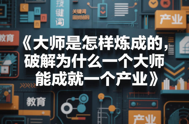 大师是怎样炼成的，破解为什么一个大师，能成就一个产业【电子书】-琴书聊项目