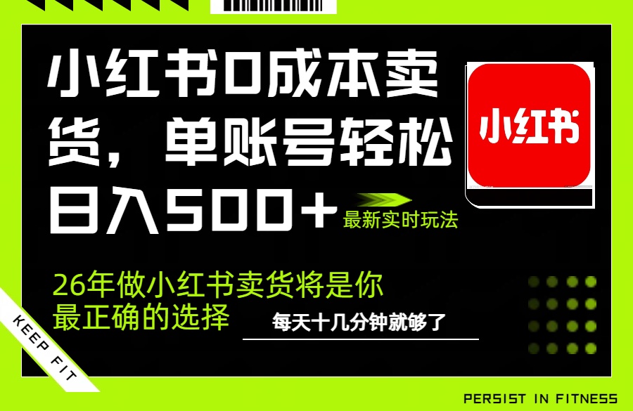 小红书0成本AI卖货，单账号轻松日入500+，完全托管AI，可矩阵放大-琴书聊项目
