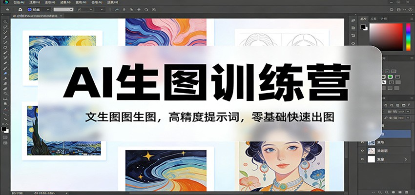 AI生图训练营：文生图图生图，高精度提示词，零基础快速出图-琴书聊项目