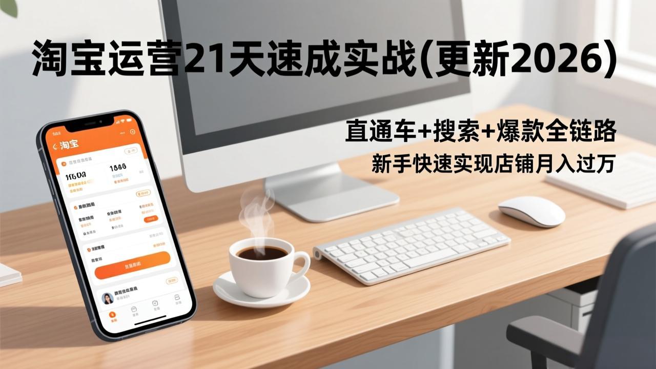 淘宝运营21天速成实战(更新2026-琴书聊项目