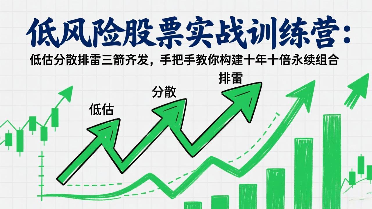 低风险股票实战训练营：低估分散排雷三箭齐发，手把手教你构建十年十倍永续组合-琴书聊项目