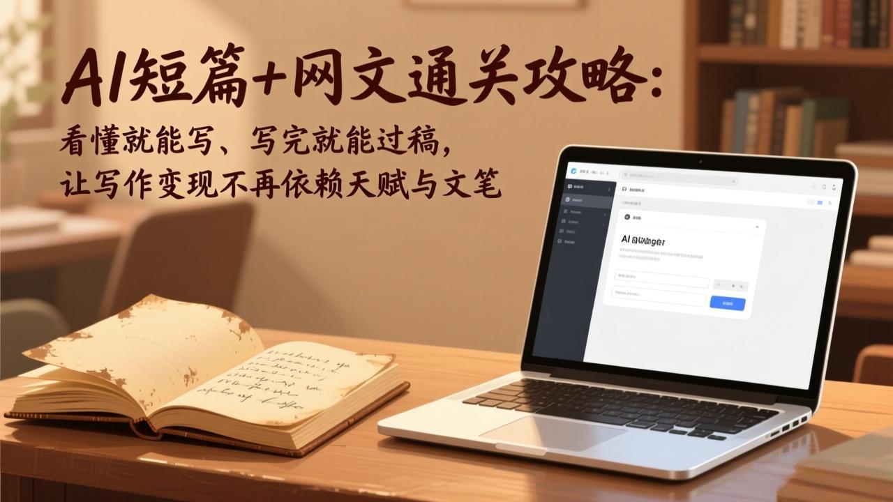 AI短篇+网文通关攻略：看懂就能写、写完就能过稿，让写作变现不再依赖天赋与文笔-琴书聊项目