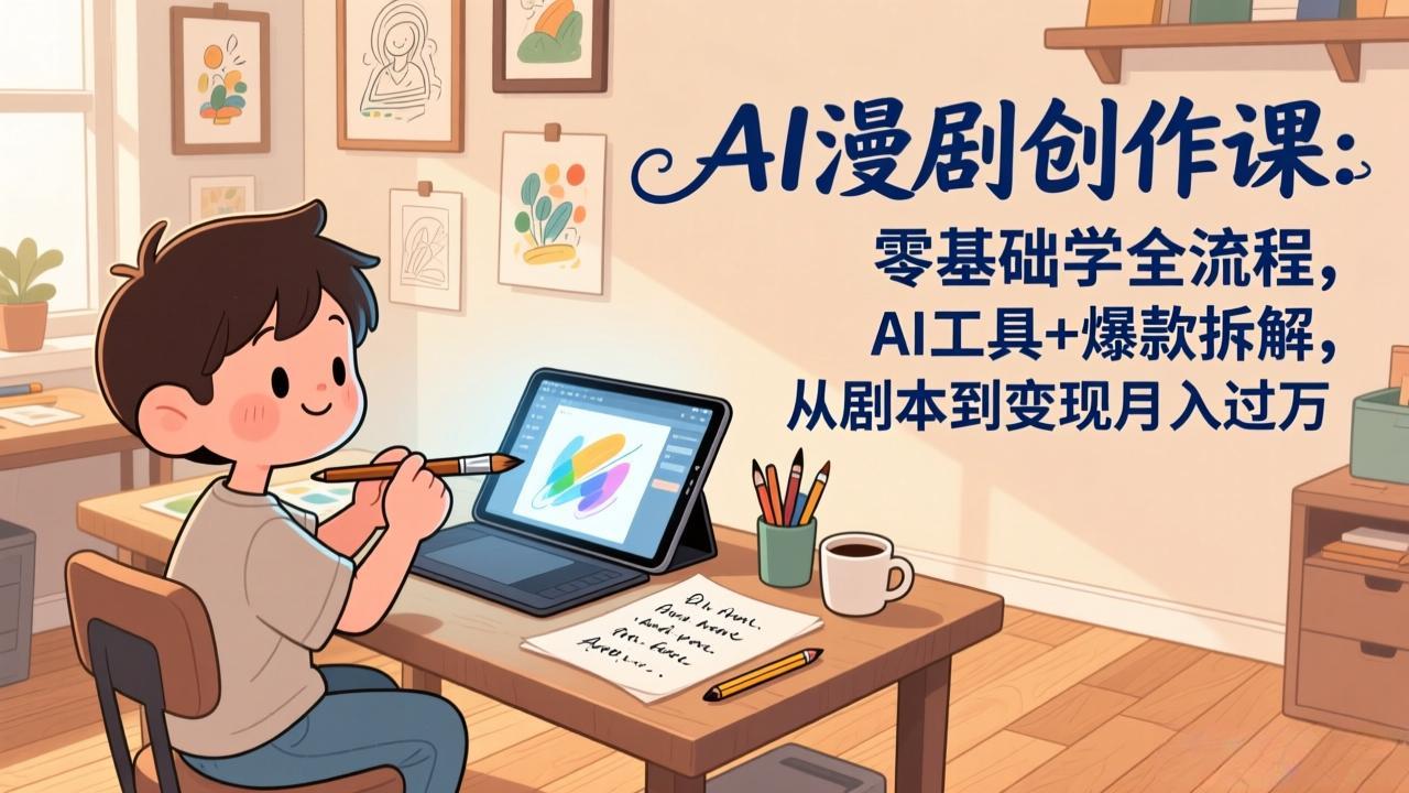 AI漫剧创作课：零基础学全流程，AI工具+爆款拆解，从剧本到变现月入过万-琴书聊项目