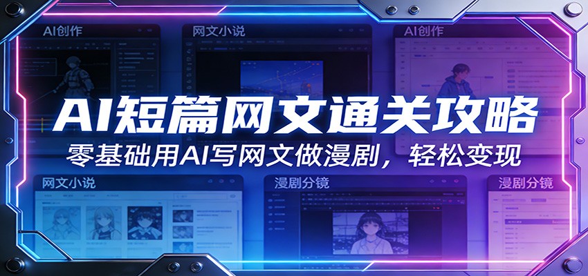 AI短篇网文通关攻略：零基础用AI写网文做漫剧，轻松变现-琴书聊项目