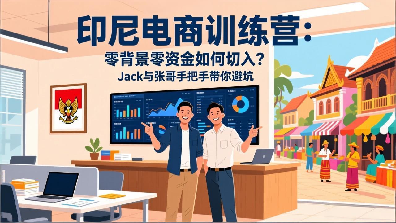 印尼电商训练营：零背景零资金如何切入？Jack与张哥手把手带你避坑-琴书聊项目