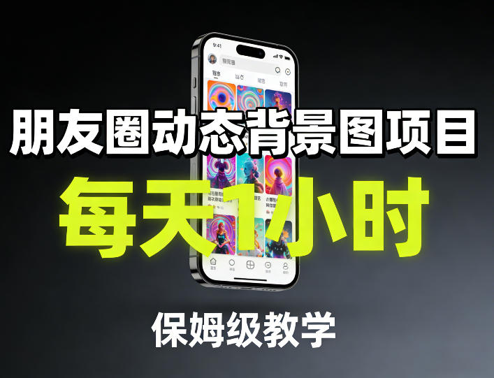 朋友圈动态背景图项目，每天1小时，保姆级教学-琴书聊项目
