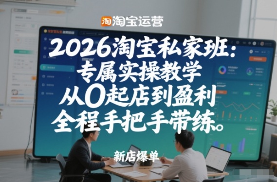2026淘宝私家班：专属实操教学，从0起店到盈利，全程手把手带练(更新26年3月)-琴书聊项目