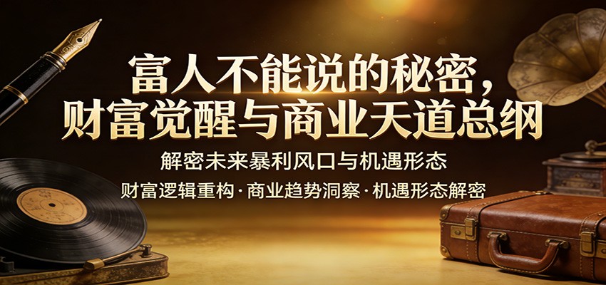 富人不能说的秘密，财富觉醒与商业天道总纲，解密未来暴利风口与机遇形态-琴书聊项目