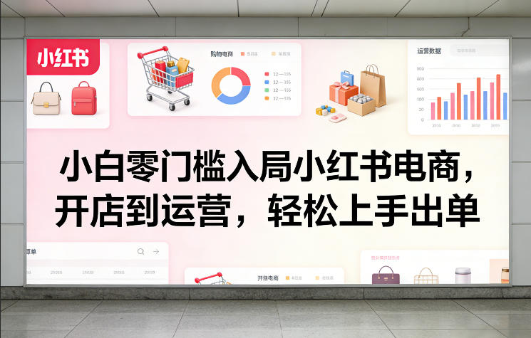 小白零门槛入局小红书电商，开店到运营，轻松上手出单-琴书聊项目