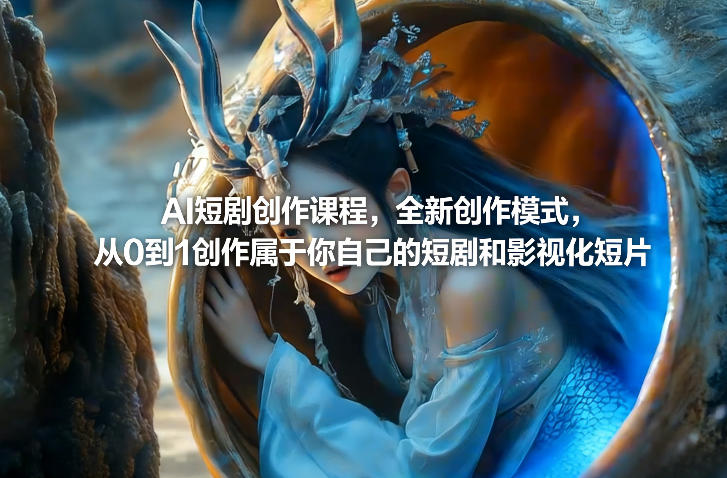 AI短剧创作课程，全新创作模式，从0到1创作属于你自己的短剧和影视化短片-琴书聊项目