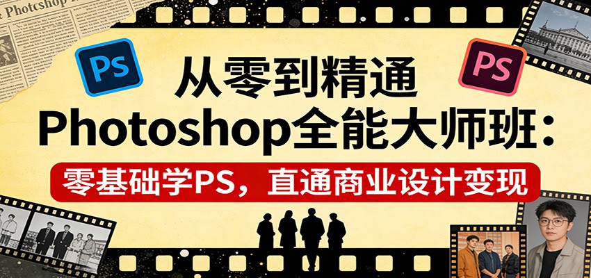 从零到精通Photoshop全能大师班：零基础学PS，直通商业设计变现-琴书聊项目