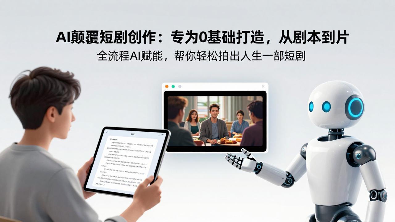 AI颠覆短剧创作：专为0基础打造，从剧本到成片全流程AI赋能，帮你轻松拍出人生第一部短剧-琴书聊项目