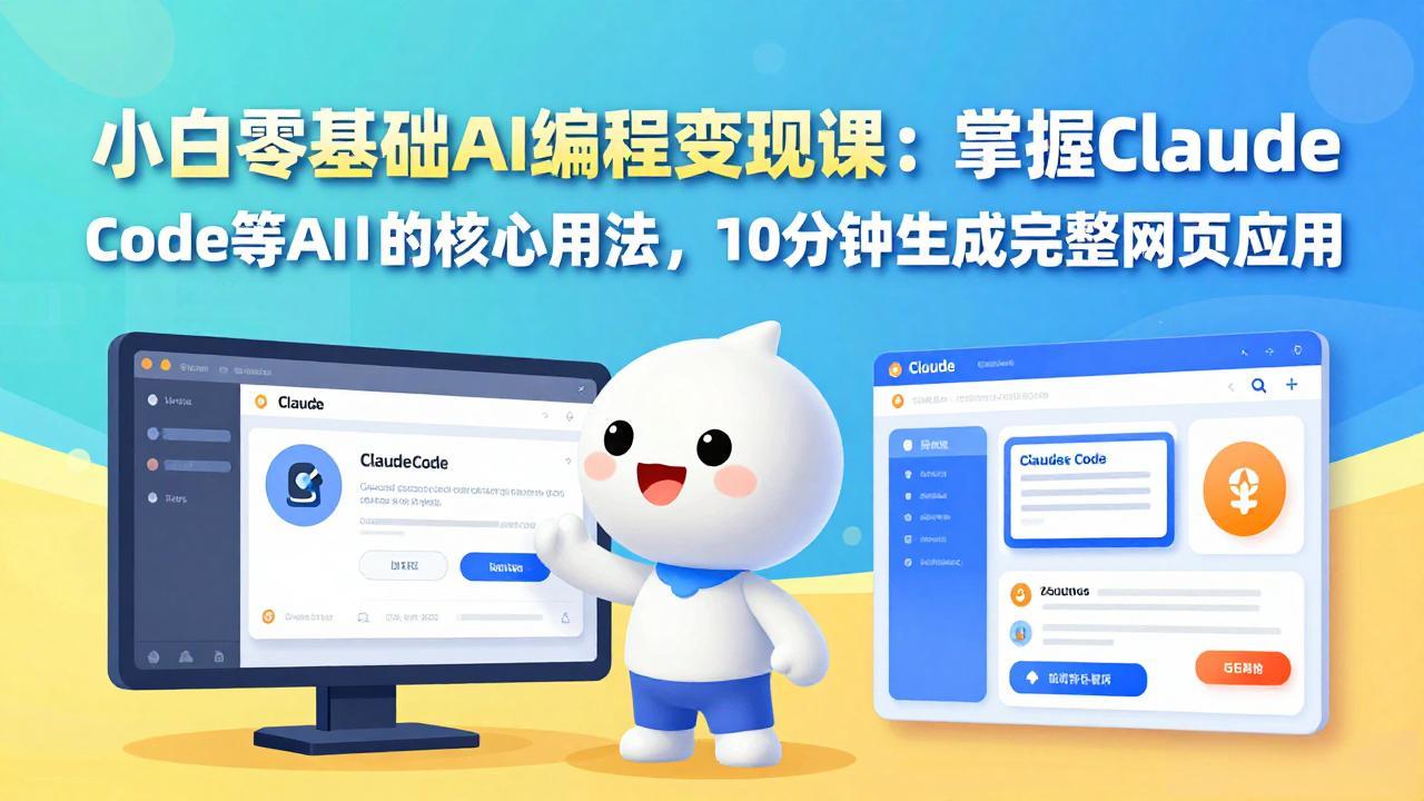 小白零基础AI编程变现课：掌握Claude Code等AI工具的核心用法，10分钟生成完整网页应用-琴书聊项目