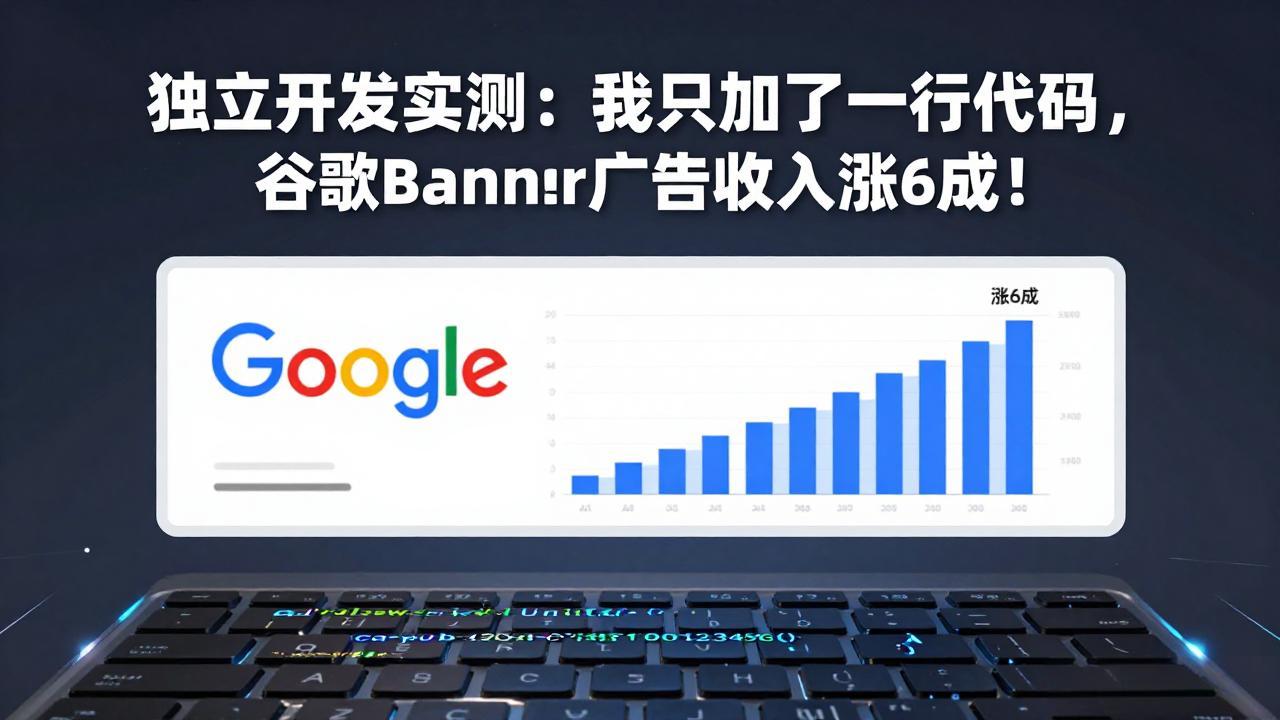 付费文章：独立开发实测：我只加了一行代码，谷歌Banner广告收入涨6成！-琴书聊项目